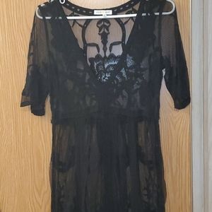 Black lace bikini cover